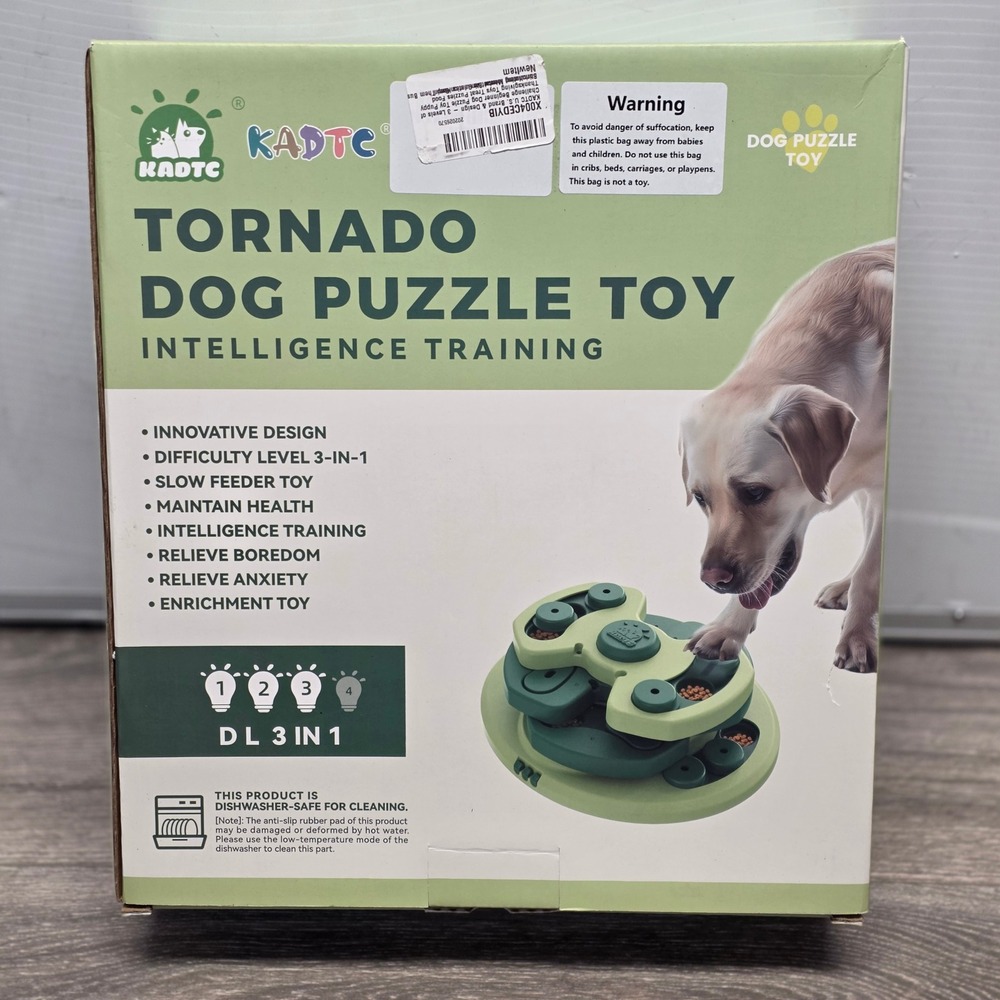 KADTC Tornado Dog Puzzle Toy 3-in-1 Difficulty Level Slow Feeder Green NEW